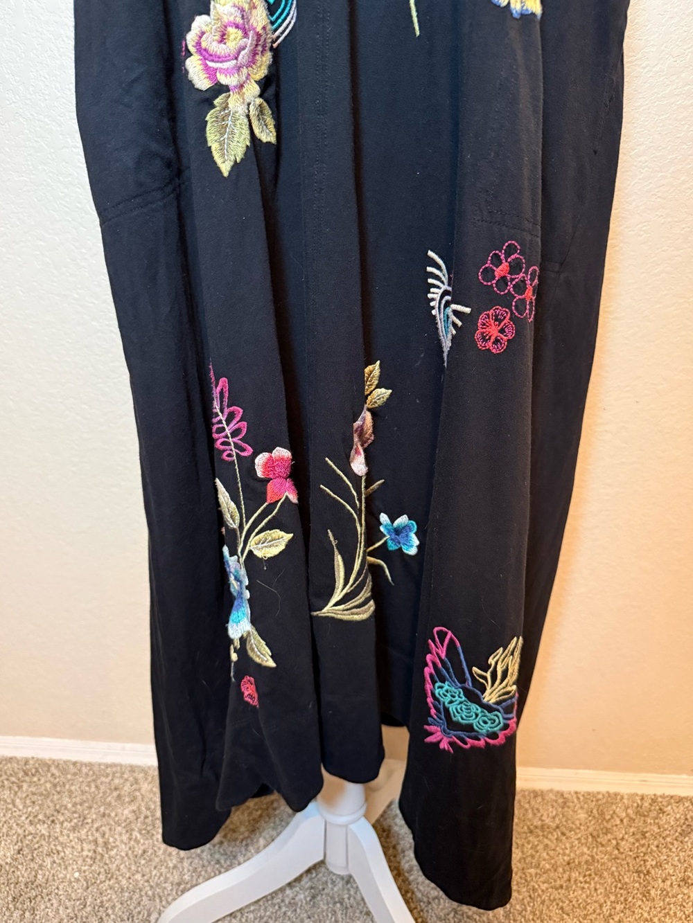 Johnny Was Jessi Knit V-Neck Maxi Dress Black Embroidered Size XXL - Picture 4 of 13
